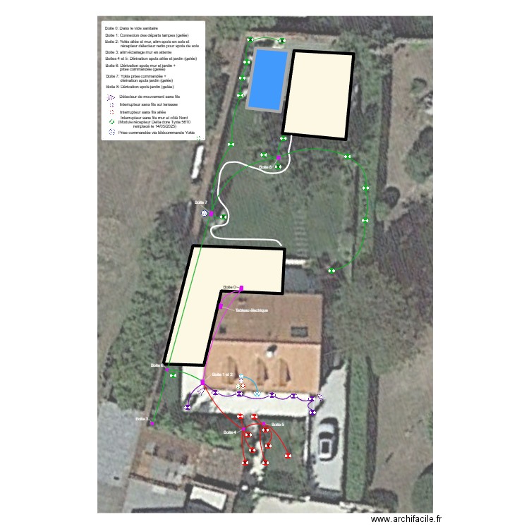 Éclairage roulant. Plan de 4 pièces et 99 m2