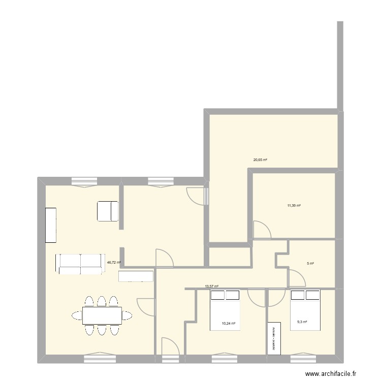 Aigrefeuille-Catheli. Plan de 7 pièces et 117 m2
