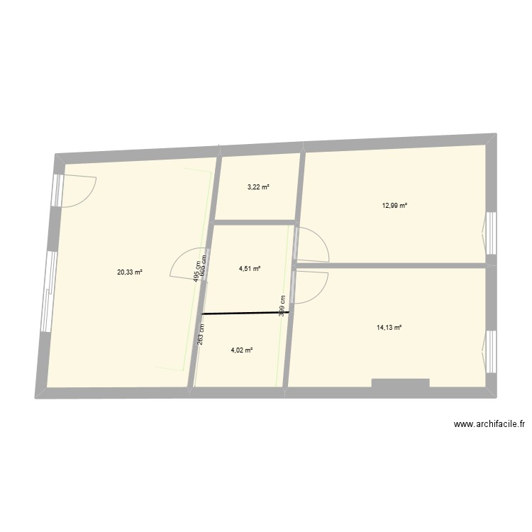 Bjoern - 1er étage. Plan de 6 pièces et 59 m2