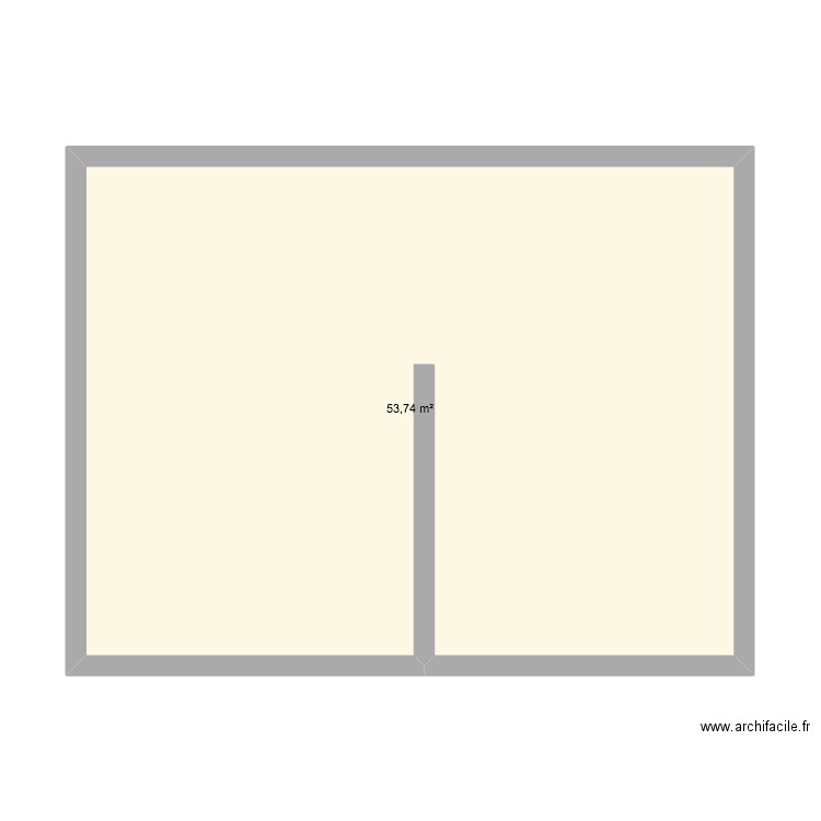 plan011. Plan de 1 pièce et 54 m2