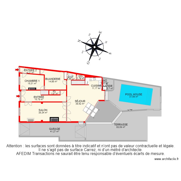 BI 16070 - . Plan de 68 pièces et 673 m2