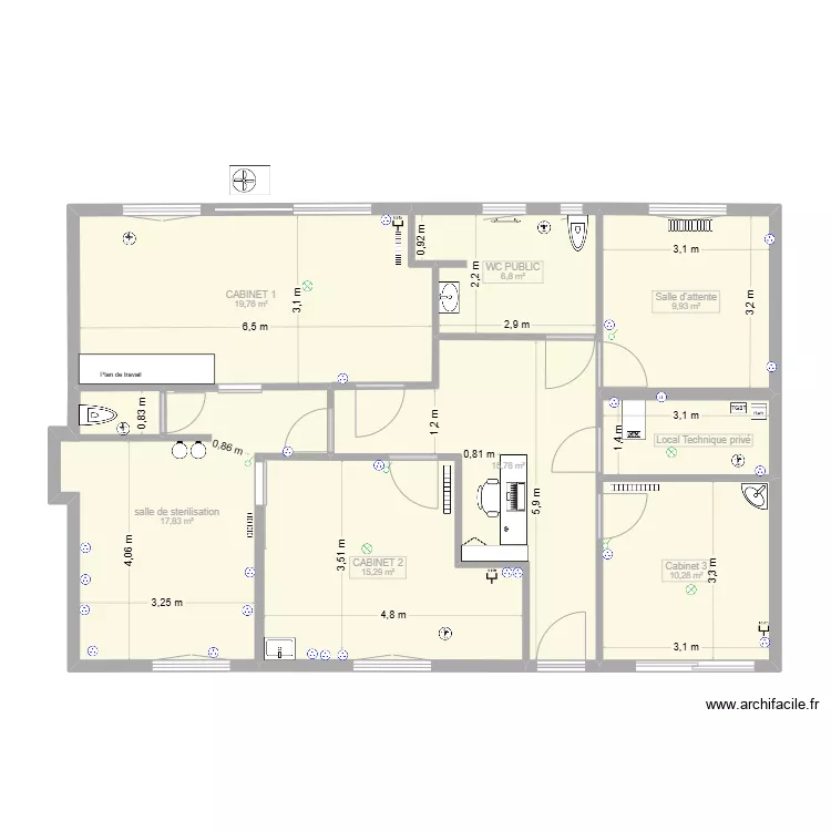 CABINET DR THOMAS V5 cloisons. Plan de 
