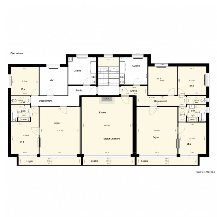 Plan Existant Figeac M SUDRES. Plan de 0 pièce et 0 m2