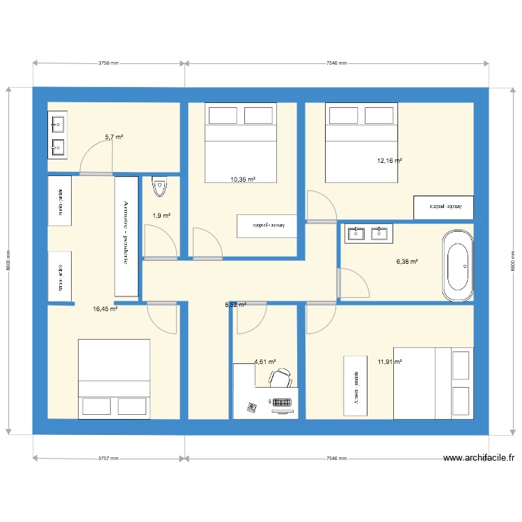 Domus. Plan de 0 pièce et 0 m2