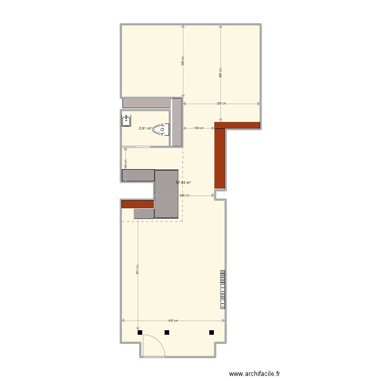 NB21 _ GVA_ Favon. Plan de 2 pièces et 61 m2