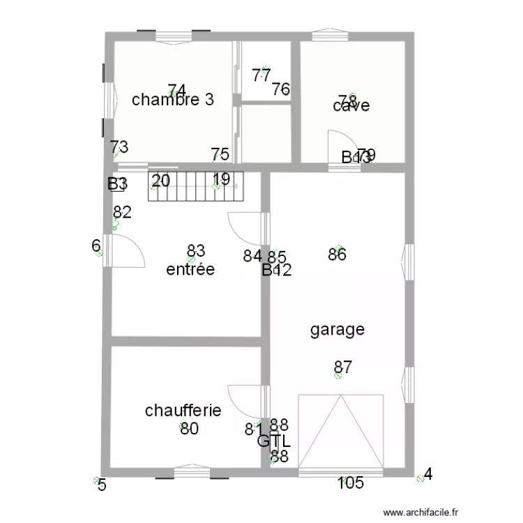 &eacute;clairage sous sol. Plan de 
