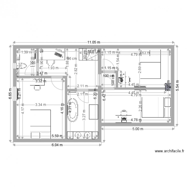 maison de campagne situation 1bis. Plan de 0 pièce et 0 m2