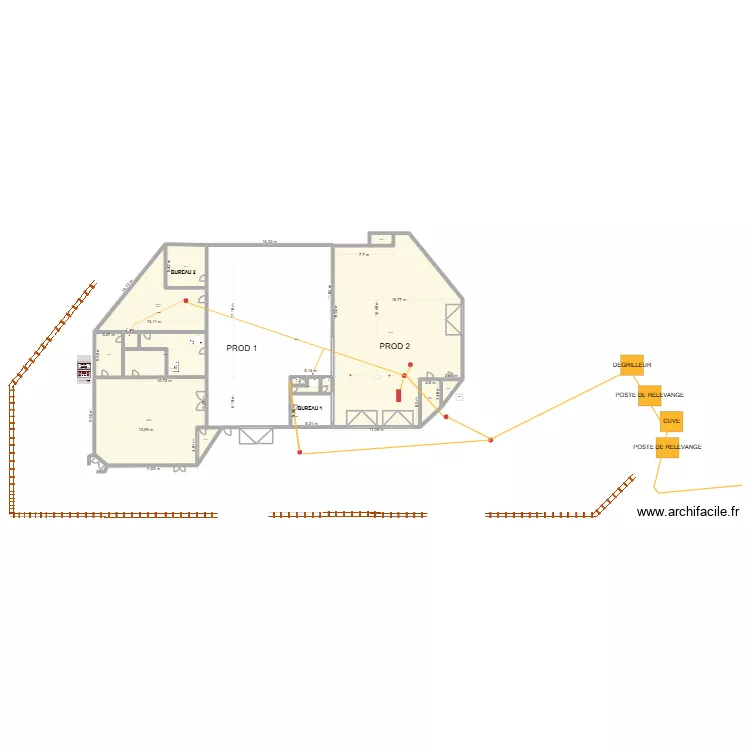 Plan EAUX USEE. Plan de 13 pièces et 705 m²