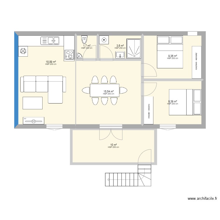 Appart RDC . Plan de 0 pièce et 0 m2