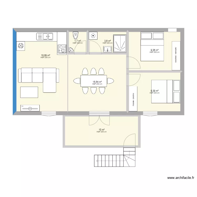 Appart RDC . Plan de 