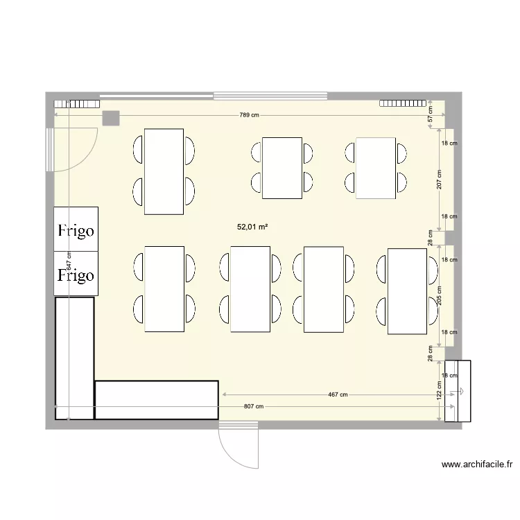 Salle &agrave; manger . Plan de 