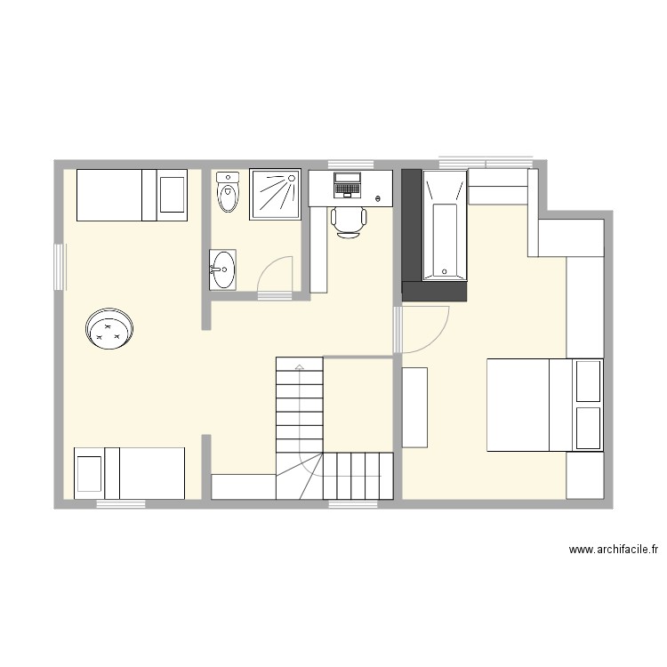 CLAMBINET COMBLES. Plan de 3 pièces et 49 m2