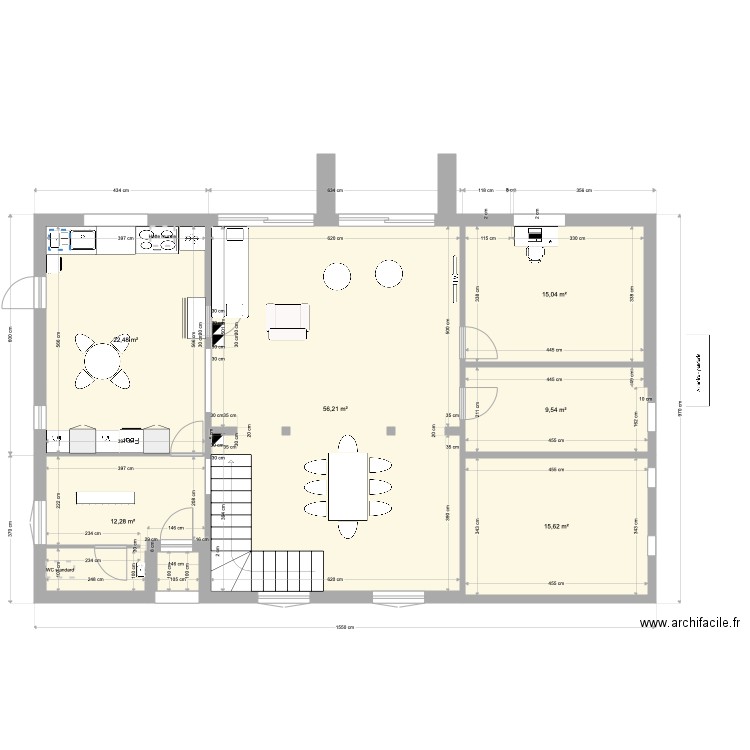 ESSAIS RDC. Plan de 23 pièces et 555 m2