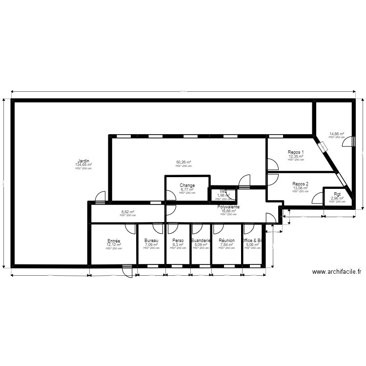 95 SARCELLES 106 Brossolette PROJET V ArL 030822. Plan de 16 pièces et 306 m2