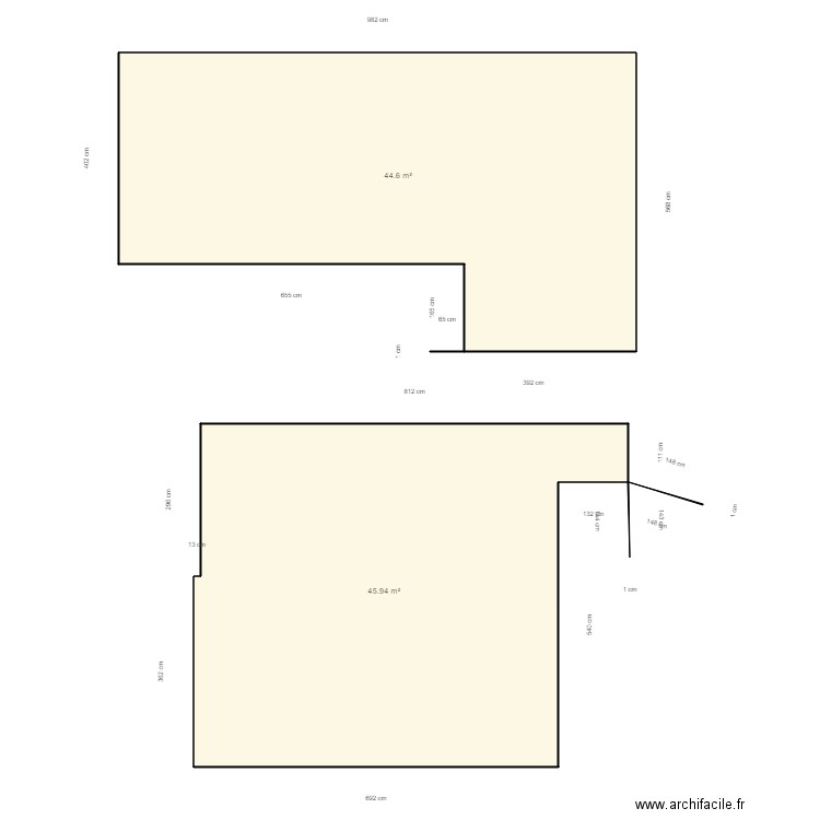 Delaunay alenya. Plan de 2 pièces et 91 m2