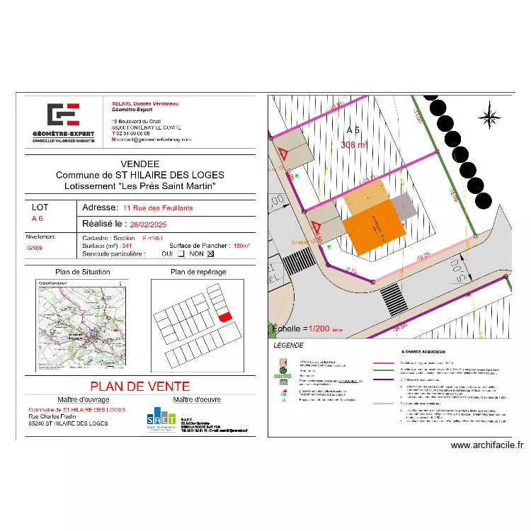 Saint Hilaire des Loges - A6. Plan de Saint Hilaire des Loges - A6. Plan de