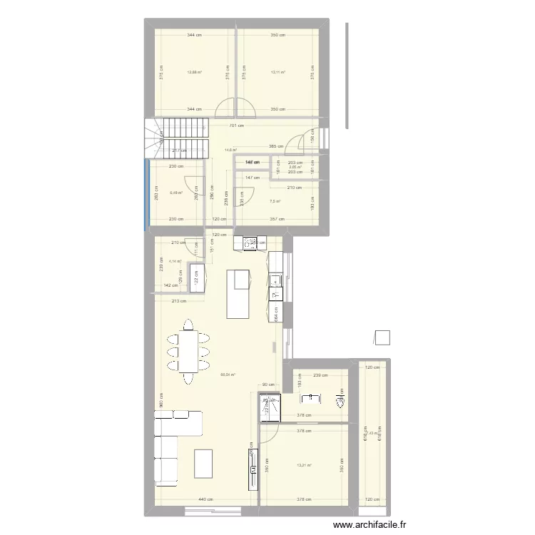 maison partie existante . Plan de 