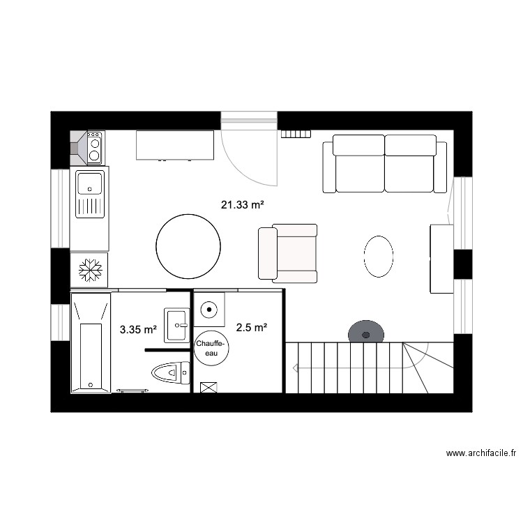 RDC Maison 28 m2. Plan de 0 pièce et 0 m2