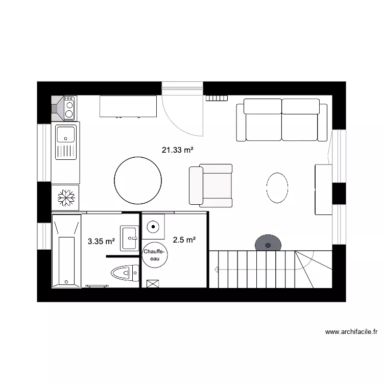 RDC Maison 28 m2. Plan de RDC Maison 28 m2. Plan de