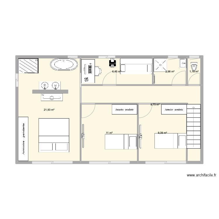 Nella Jordan R+1 (2). Plan de 14 pièces et 106 m2