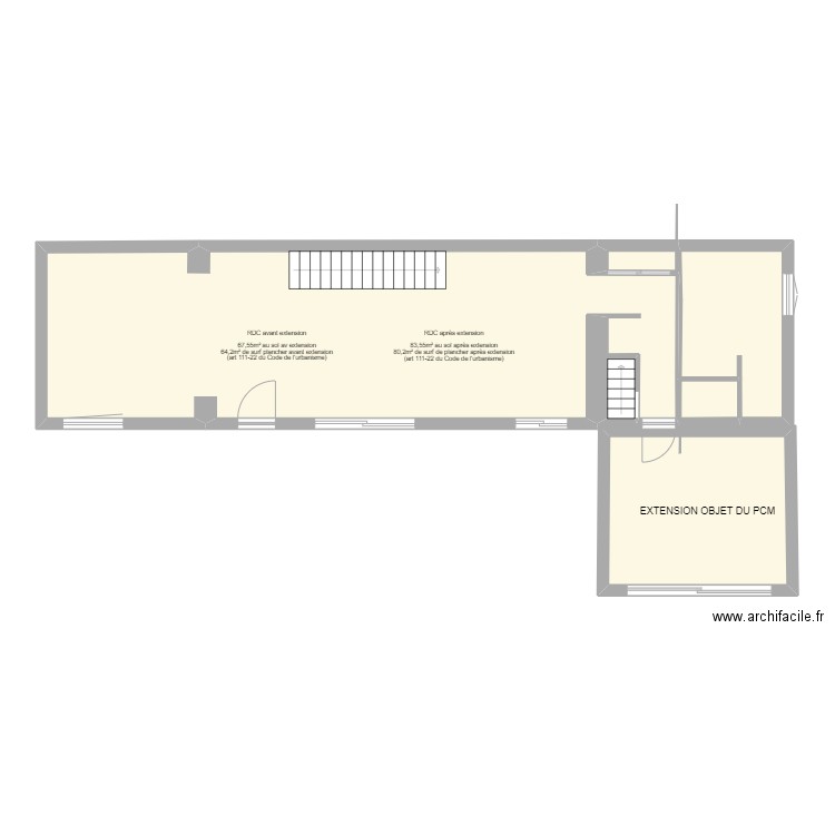 30.10.2022 - Plan rdc . Plan de 5 pièces et 83 m2