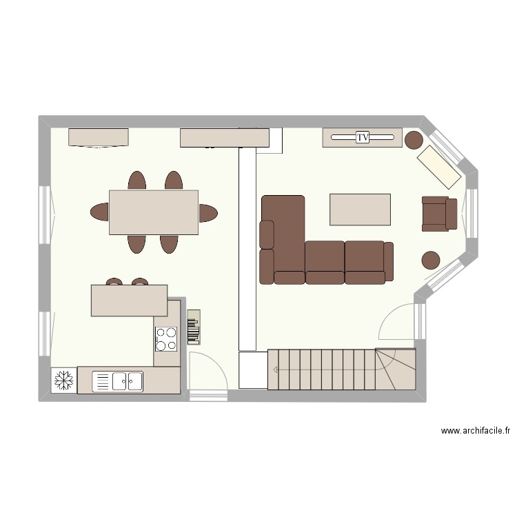 SAMCS. Plan de 1 pièce et 51 m2