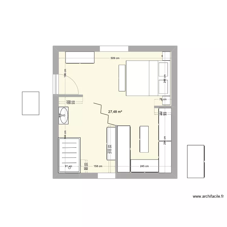 Chambre 2. Plan de 