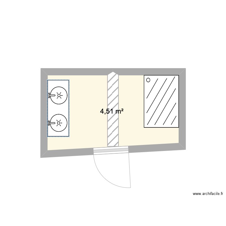 sdb etage. Plan de 1 pièce et 5 m2