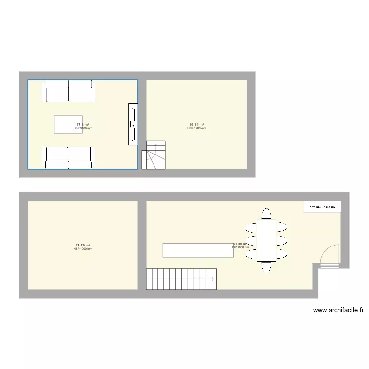 Maison 4m de fa&ccedil;ade. Plan de 