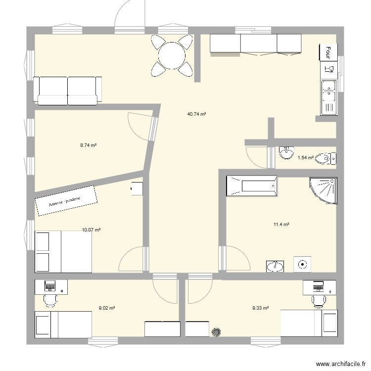 Plan maison de 100M2. Plan de 0 pièce et 0 m2