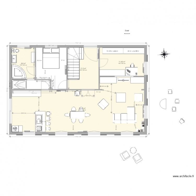 plan grand fenetre cuisine. Plan de 0 pièce et 0 m2