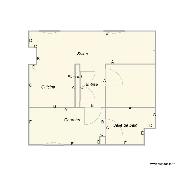Croquis AVIRON IMMO 2&egrave;me &eacute;tage. Plan de 