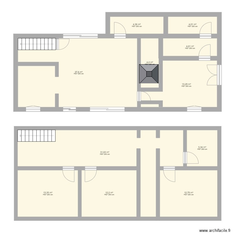 Rénovation maison. Plan de 11 pièces et 143 m2