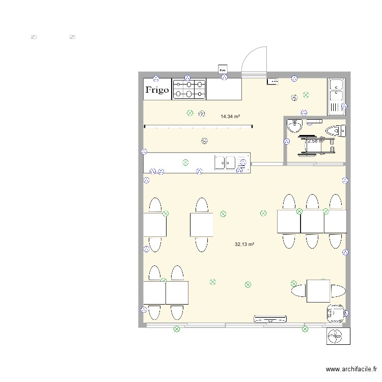 restaurant . Plan de 0 pièce et 0 m2