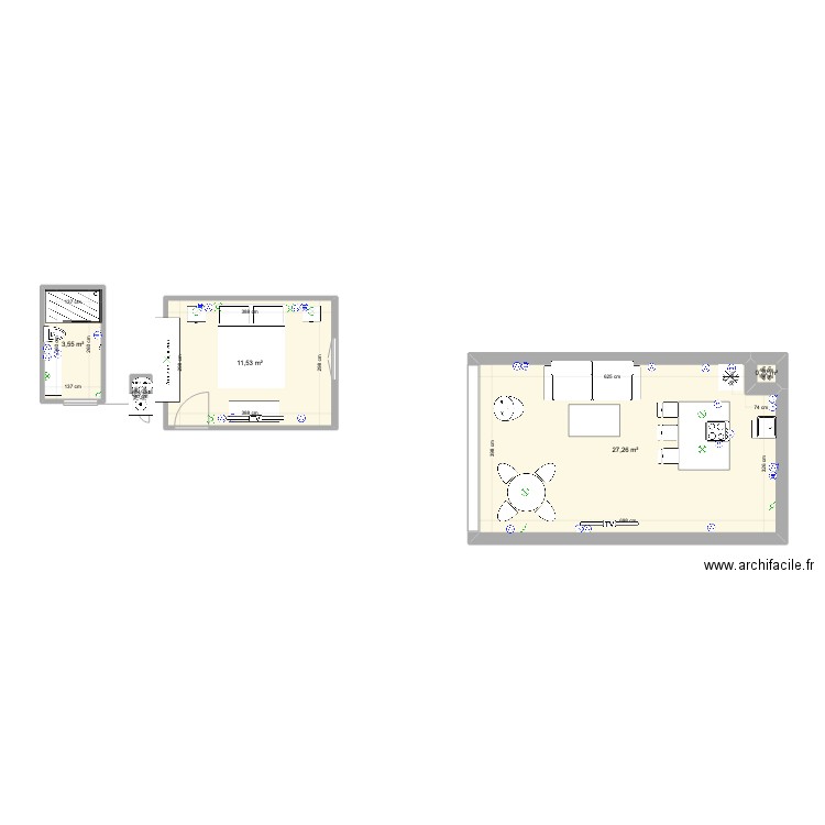 PALMA. Plan de 5 pièces et 43 m2