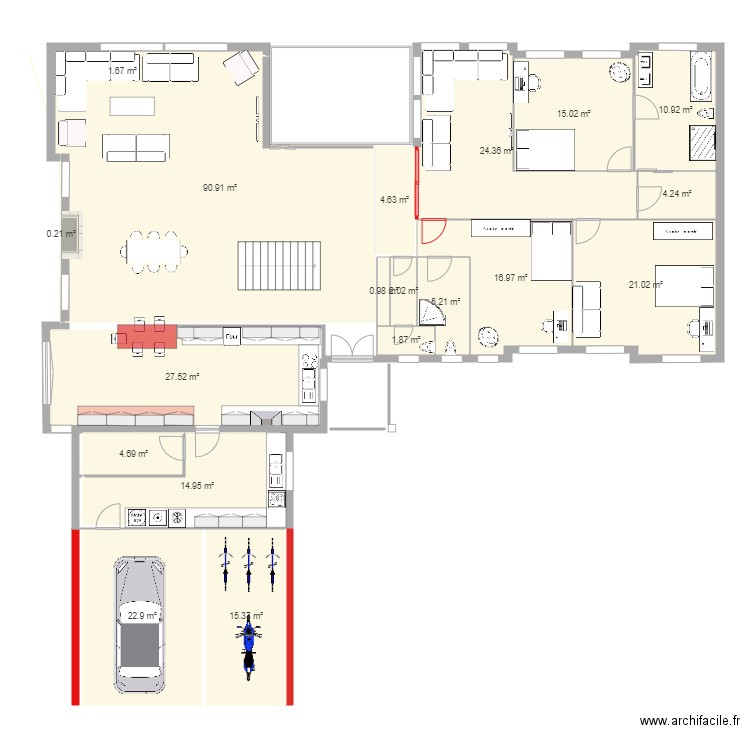 NLCH RDV meublé V1 new plan. Plan de 0 pièce et 0 m2