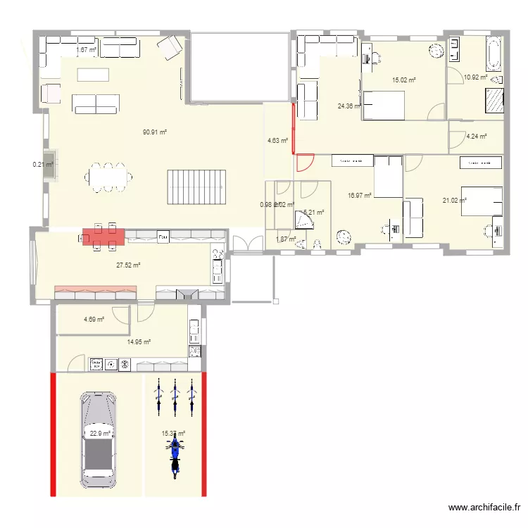 NLCH RDV meubl&eacute; V1 new plan. Plan de 