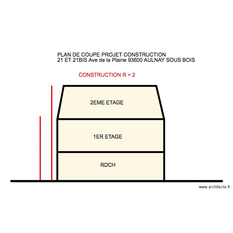 COUPE PROJET 21 PLAINE POUR ETUDE SOL. Plan de 0 pièce et 0 m2