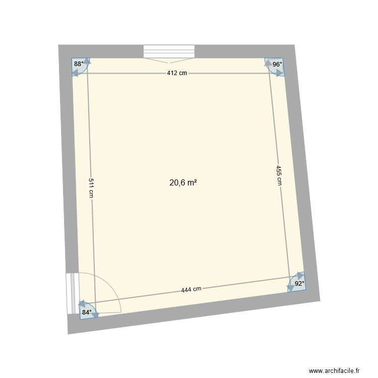 Chambre Apt 1er gauche. Plan de 0 pièce et 0 m2