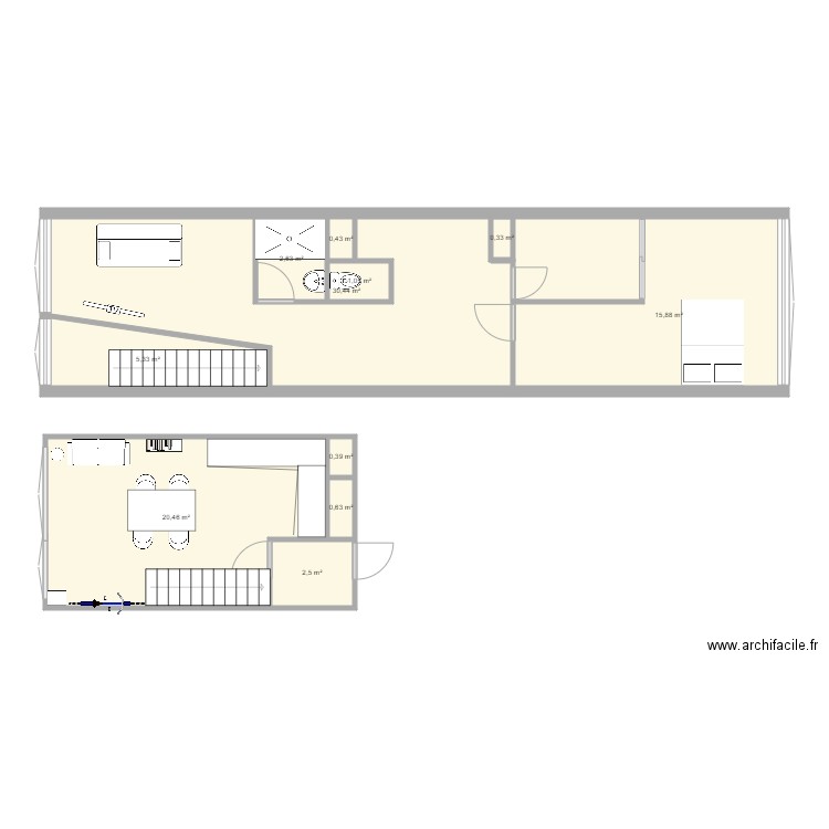 appart 443 étage existant. Plan de 0 pièce et 0 m2