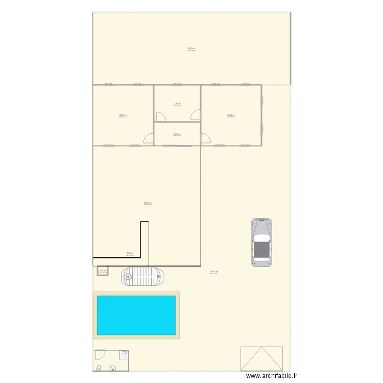 Villa 1  Bresil plan de base . Plan de 9 pièces et 486 m2