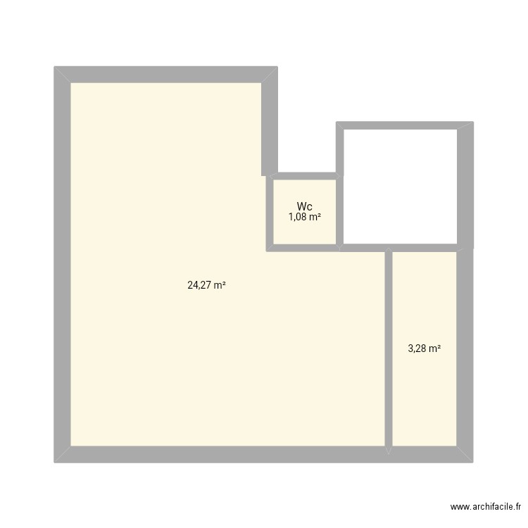 Maison . Plan de 3 pièces et 29 m2
