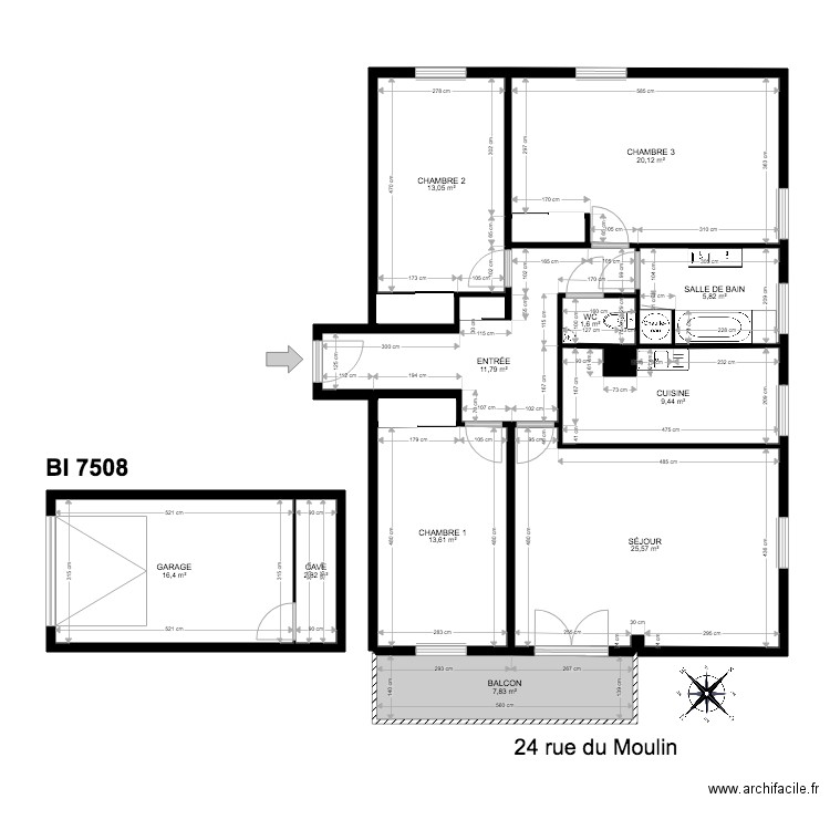 PLANS BI 7508. Plan de 0 pièce et 0 m2