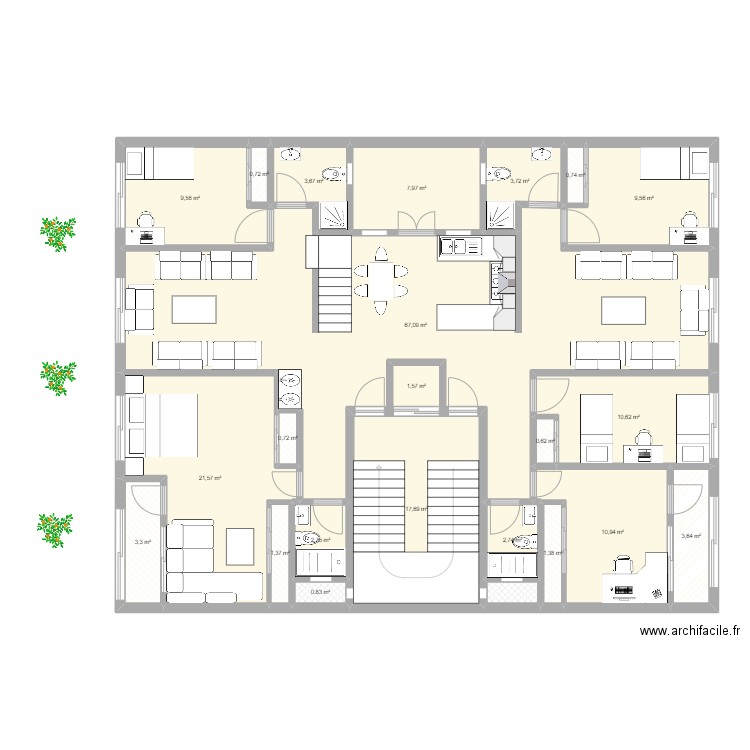 1er filaj. Plan de 0 pièce et 0 m2