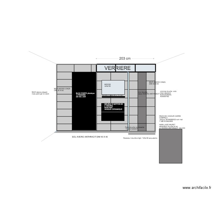 SDB VERRIERE TISSERANT FINAL. Plan de 0 pièce et 0 m2