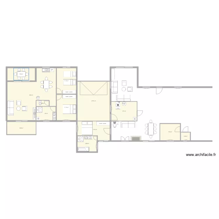 Plan construction gite 70m2. Plan de 