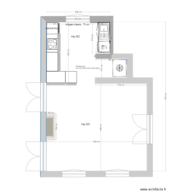 cuisine vide. Plan de 0 pièce et 0 m2