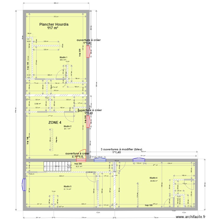 studios etage  MACON ZONE 4  . Plan de 0 pièce et 0 m2