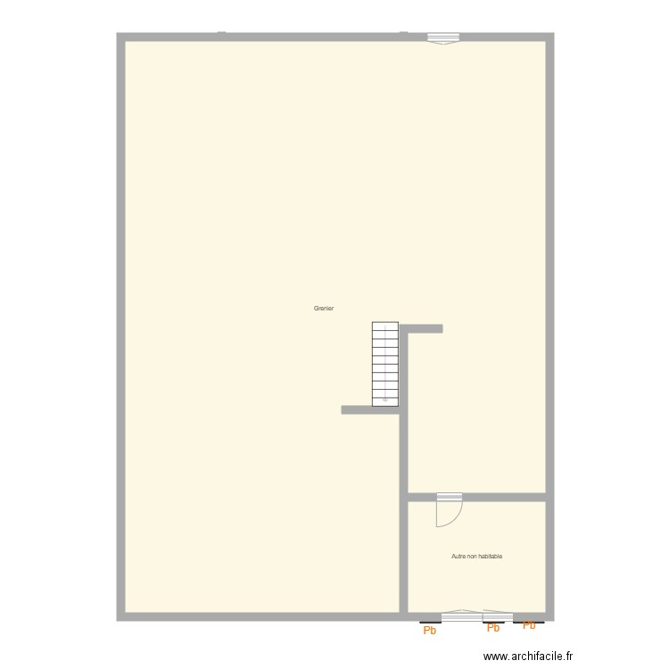 Croquis PIERSON Grenier. Plan de 2 pièces et 226 m2