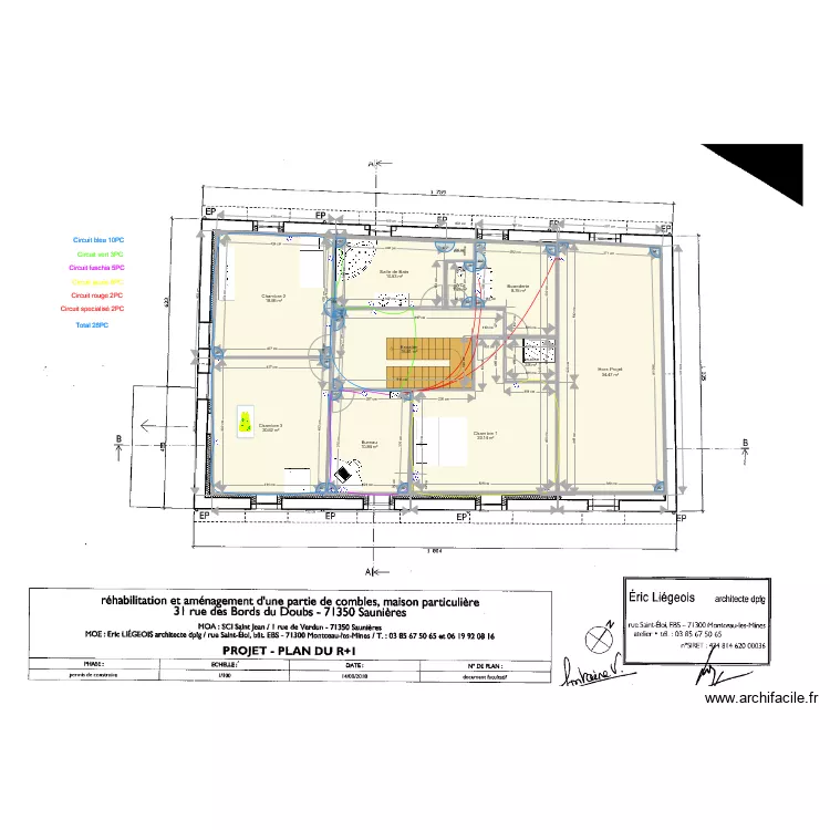 Fontaine PC &eacute;tage V1. Plan de 